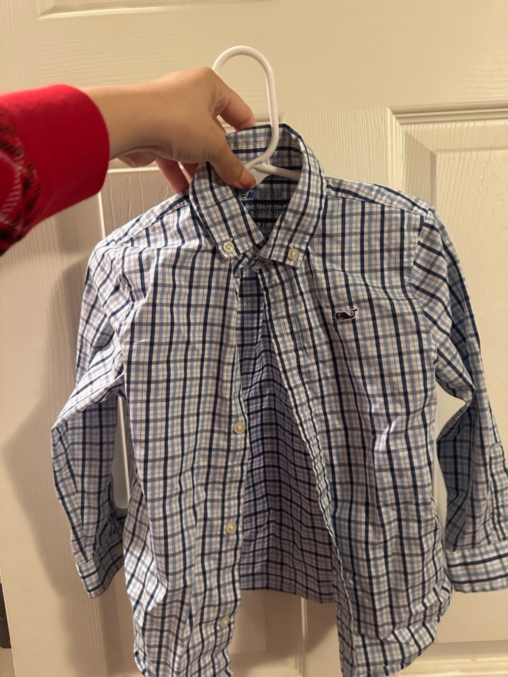Vineyard Vines Blue & White Plaid Dress Shirt